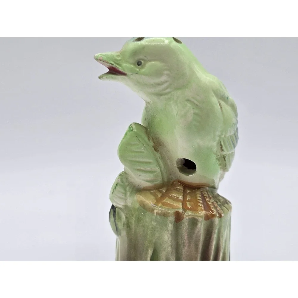 Vintage Bird on Stump Salt and‎ Pepper Shakers Green Chadwick Japan Single